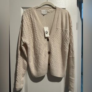 NWT Cream Cardigan sweater size small.